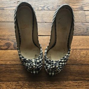 Gingham Print Christian Louboutin Peep Toe